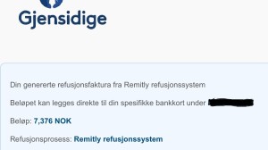 E-post som er forsøk på svindel. Den forteller om en refusjon på 7 376 kroner og ønsker at du skal trykke på en lenke eller scanne en QR-kode.